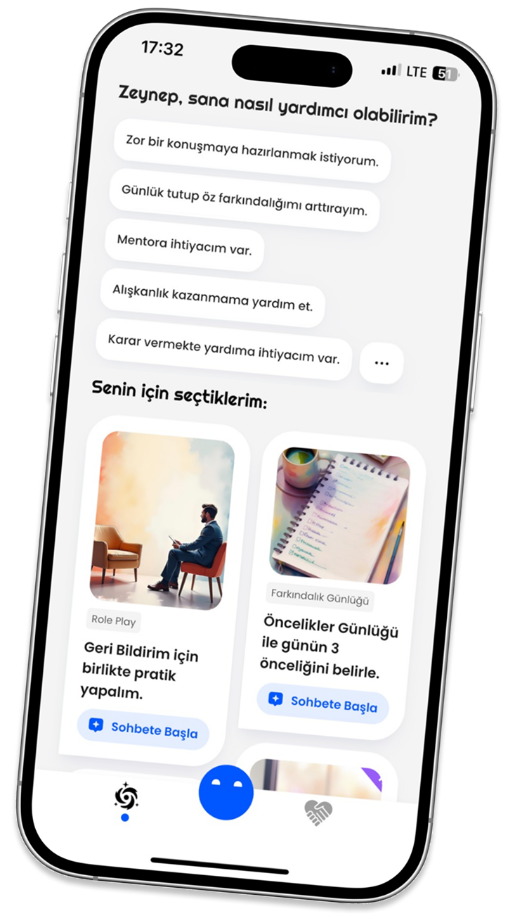 UP AI Growth Companion mobile preview